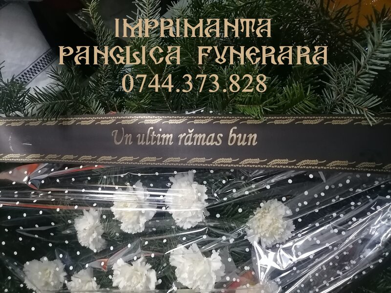 Imprimanta panglici funerare profesionala ideala pt. firme pompe funebre.